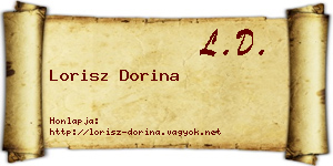 Lorisz Dorina névjegykártya